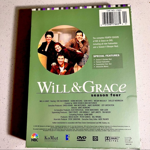 Will & Grace Season 4 DVD Set. 4 📀 DVD Set - Picture 2 of 2